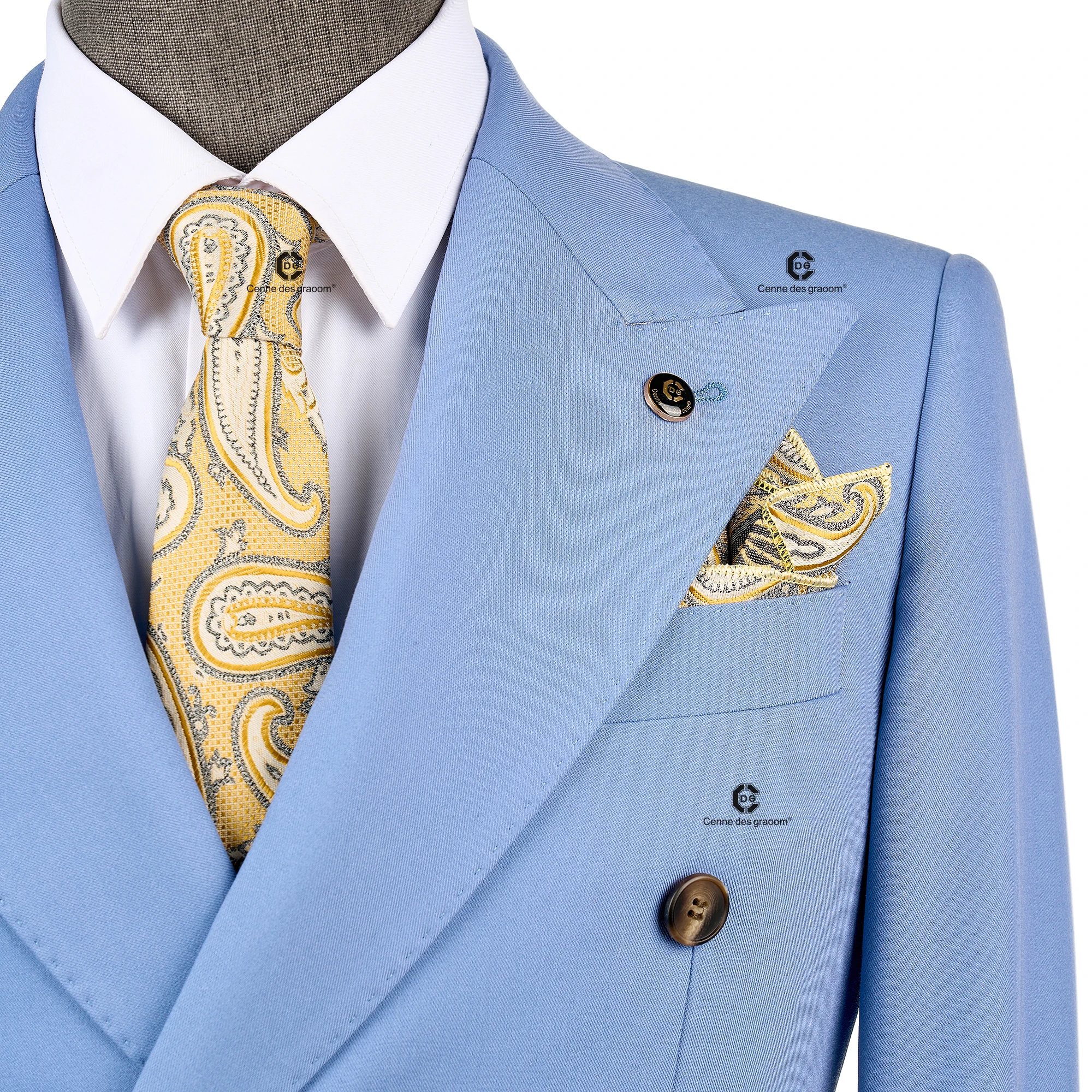 Cenne Des Graoom 2025 New Men Suits Double Breasted 2 Pieces Set Slim Fit High Quality Office Wear Daily Costume Party Wedding