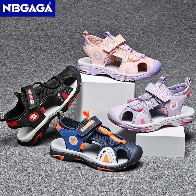 Children's Summer Sandals Comfortable Flat Non-Slip Outdoor Sports Casual Breathable Walking Shoes for Kids Boys Girls