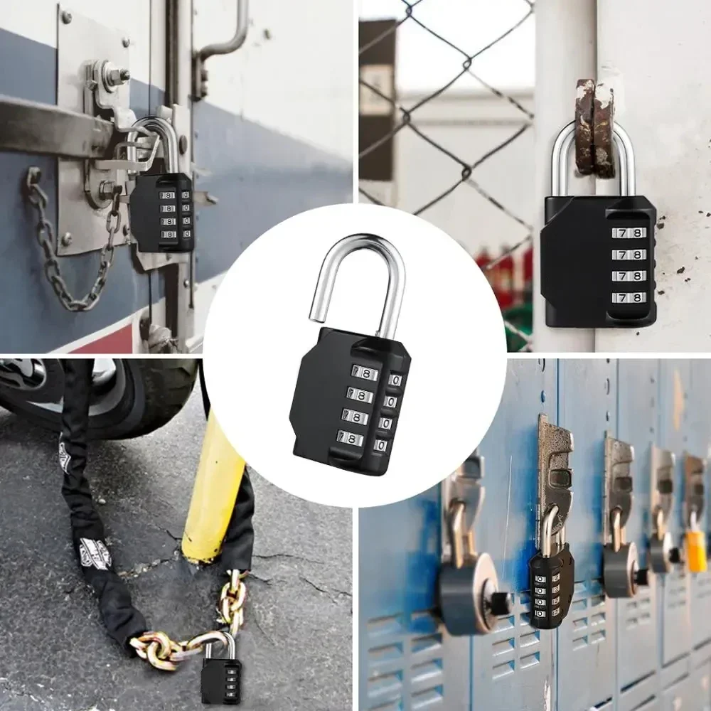 Combination Padlock Password Outdoor 4 Digit Long Shackle Waterproof Password Padlock Pad Lock for School Locker Locker Fence
