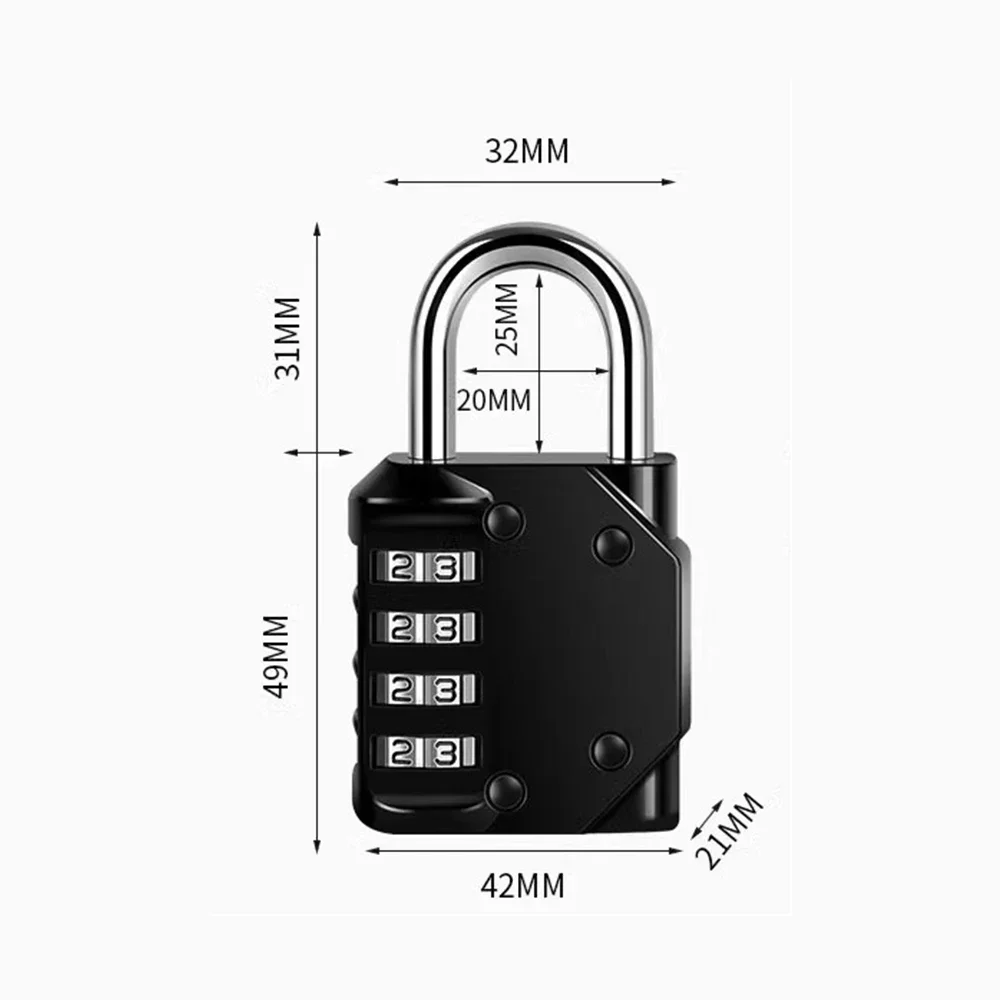 Combination Padlock Password Outdoor 4 Digit Long Shackle Waterproof Password Padlock Pad Lock for School Locker Locker Fence