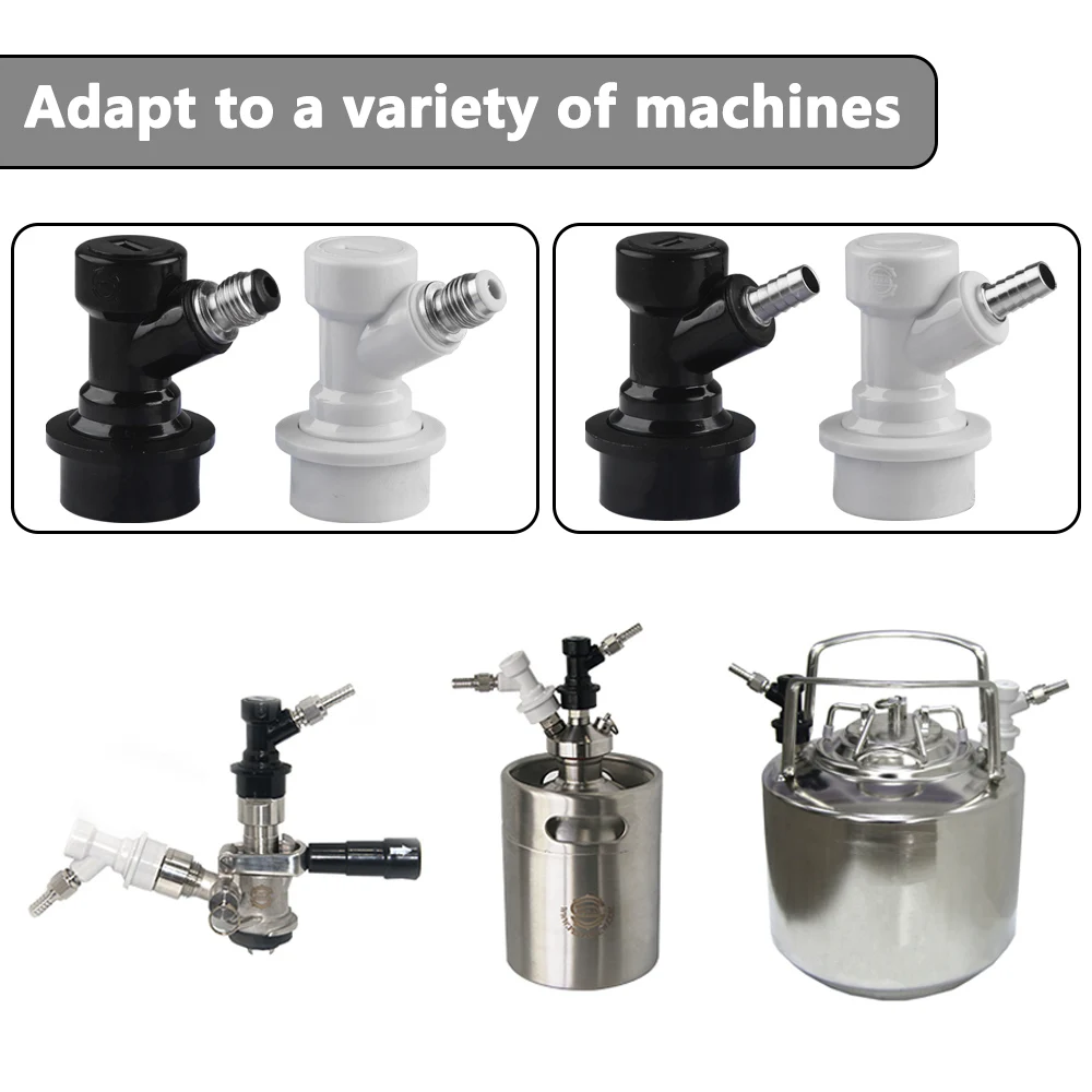 Corny Keg Connector Ball Lock Disconnects 1/4" MFL Barb Ball Lock Quick Disconects Gas Liquid for Homebrewing Beer Brewing