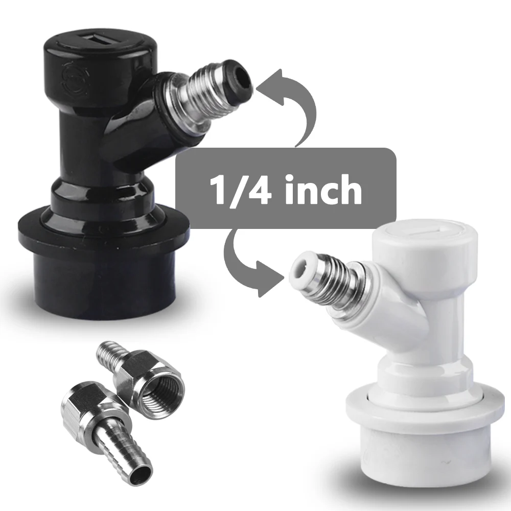 Corny Keg Connector Ball Lock Disconnects 1/4" MFL Barb Ball Lock Quick Disconects Gas Liquid for Homebrewing Beer Brewing