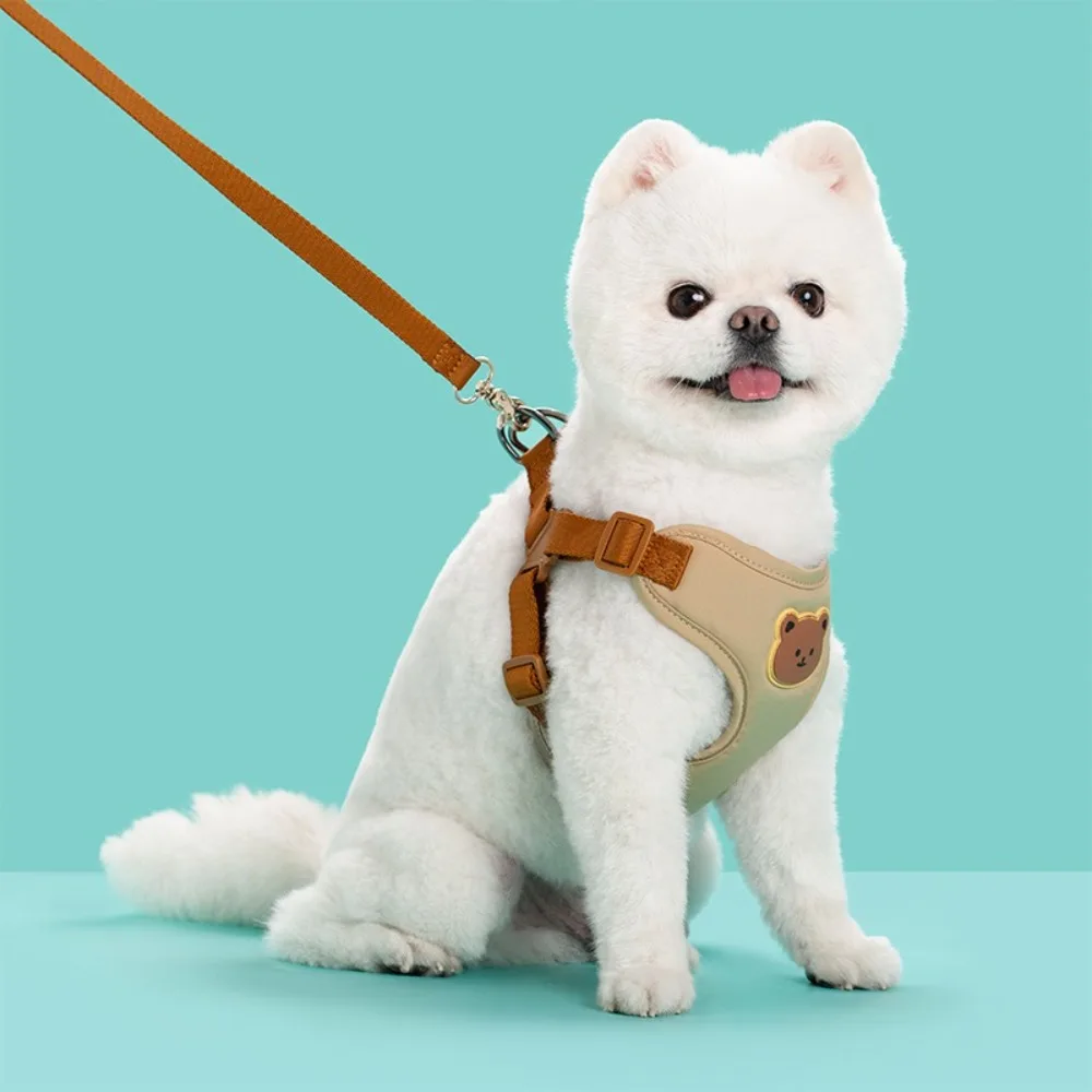 Creative Cute Pet Harness Leash Anti-Escape Adjustable Dog Collar Harness No Pull Cat Chest Strap Vest Outdoor Walking Travel