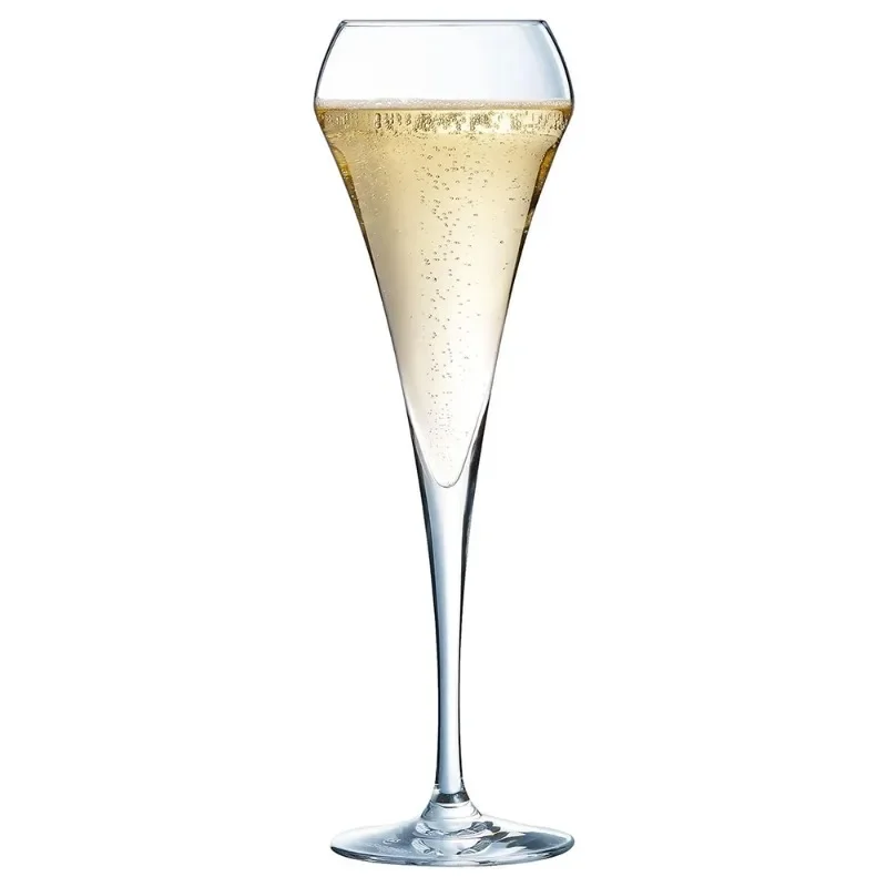Crystal Champagne Flutes Set of 2- 210ml Glasses for Perfect Wine Pour and Aroma Enhancement