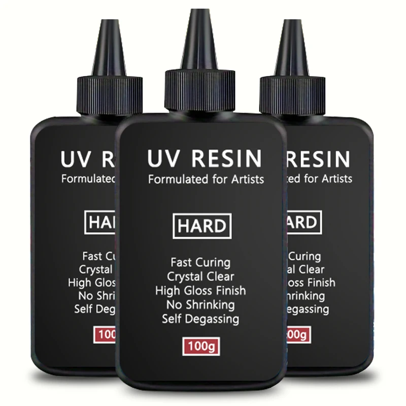 Crystal Clear Hard UV Resin Upgraded Formula Ultraviolet Fast Curing Resin for Jewelry Making, Hard Transparent Solar Cure Resin