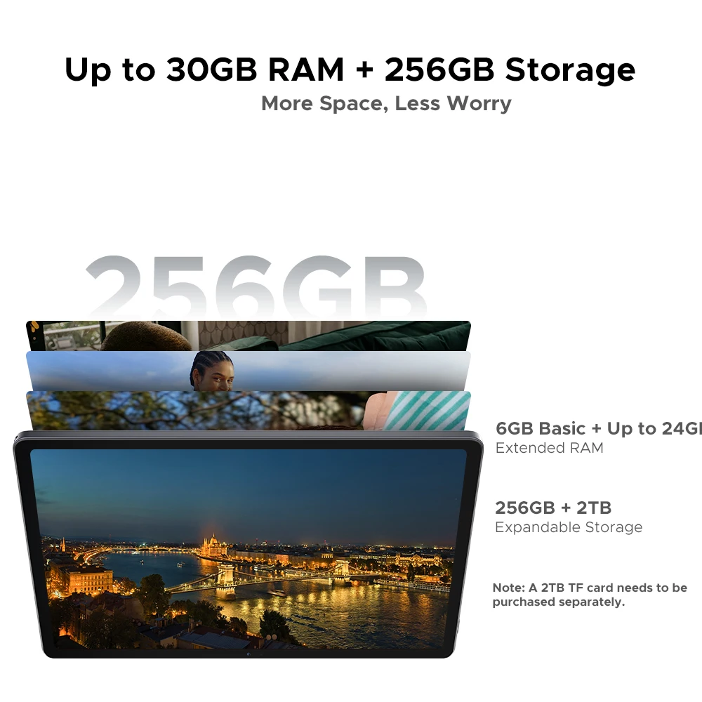 DOOGEE U11 Pro 2in1 PC Tablet Android 15 30GB(6+24) 256GB 11" 8580mAh Battery Dual Speakers Unisoc T7200 Widevine L1 Tablet