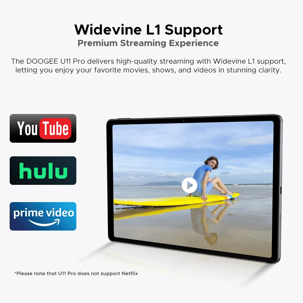 DOOGEE U11 Pro 2in1 PC Tablet Android 15 30GB(6+24) 256GB 11" 8580mAh Battery Dual Speakers Unisoc T7200 Widevine L1 Tablet
