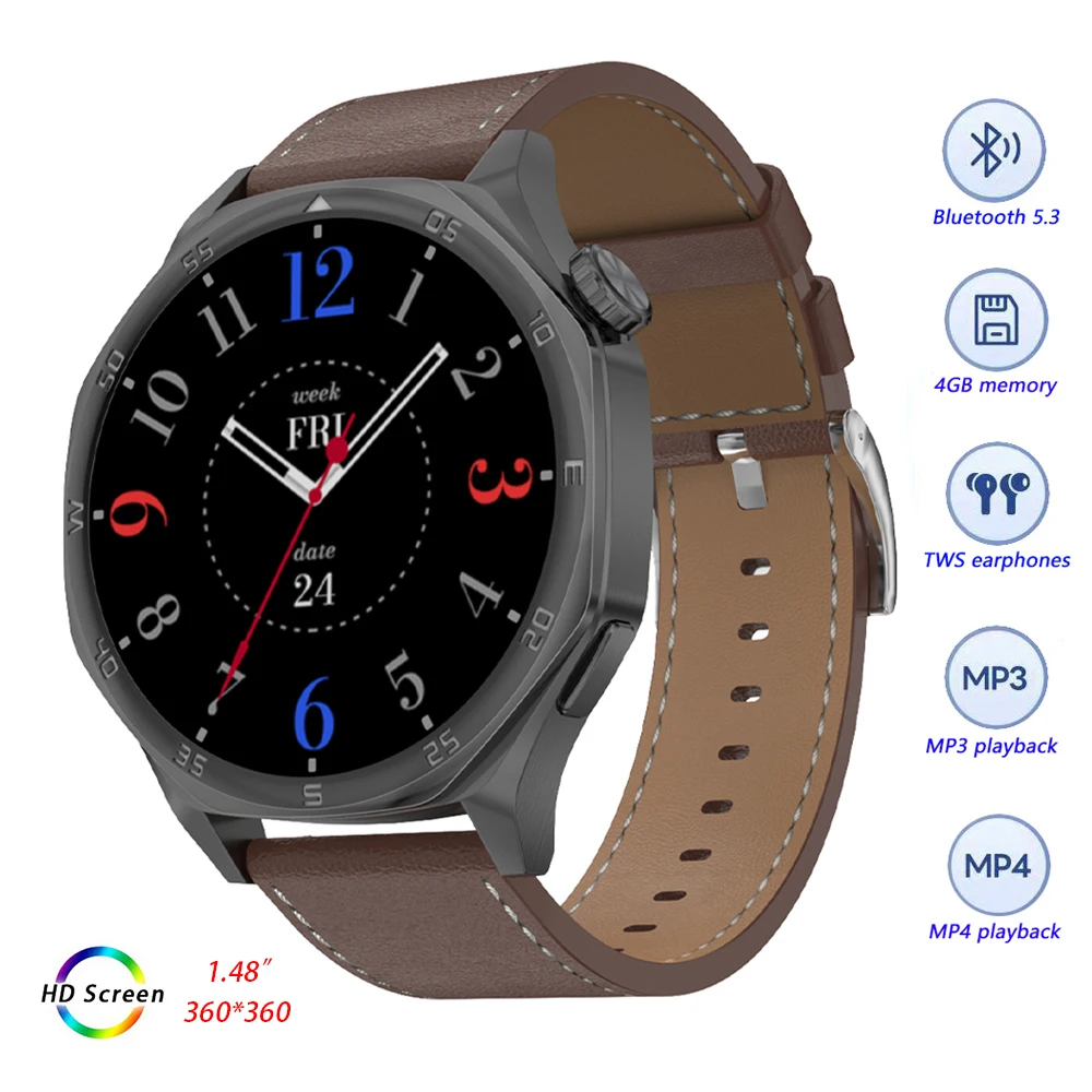 DT5 Smart Watch Men Women Video Music Smartwatch Digital Wrist Watches GPS Tracker Fitness Bracelet Electronic Wristwatch Clock