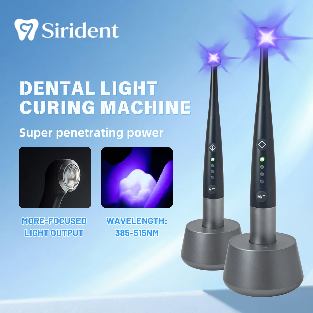 Dental 1s Light Curing 360-degree Rotating Head 3200 mw/cm 1 Second Mode With Caries Detection Dental Equipment Dentist Tools