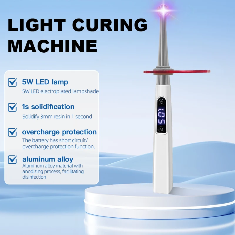 Dental Curing Light Lamp LED 1S Cure 3 Modes Curable Resin One second Cure Dentistry Equipment Photopolymerizer Lamp 3500mW/cm²