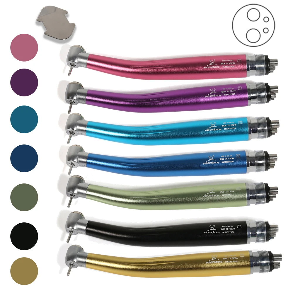 Dental Drills Dental High Speed Handpiece 4 Hole Push Button Standard Head colorful Single Water Spring NSK yabangbang
