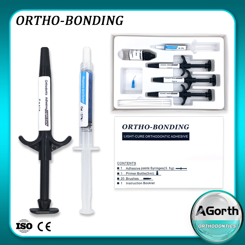 Dental Orthodontic Adhesive Light-cure Kit Etchant Acid Gel Light-Cure Paste Light-cure Primer For Bonding Brackets Braces