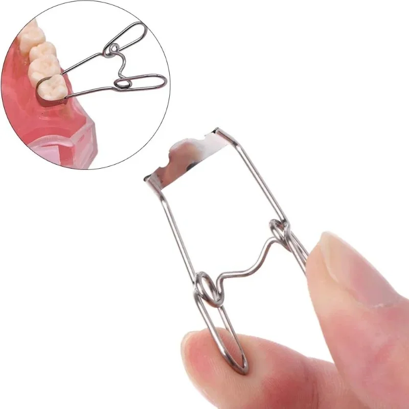 Dental Saddle Contoured Metal Matrices Matrix Universal Kit With Spring Clipse