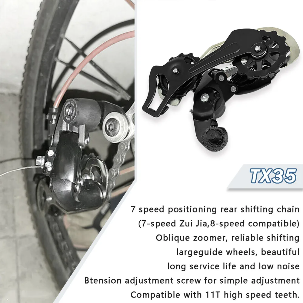 Derailleur Black For Shimano Tourney RD TX35 6/7/8 Speed Direct Mount MTB Rear Mech