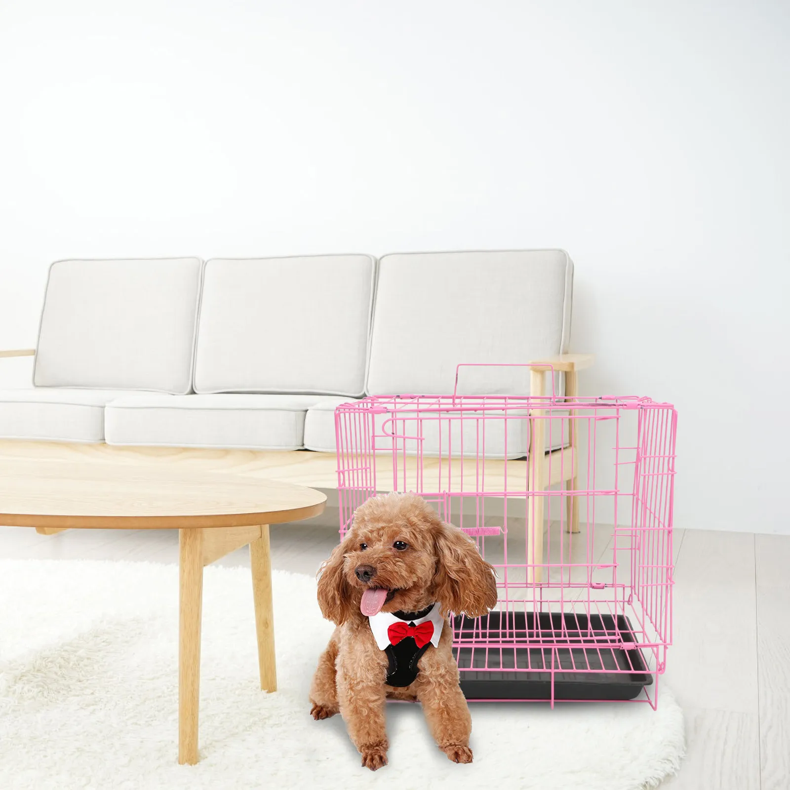 Dog Folding Cage Durable Steel Small Animal Carrier Indoor Crates Foldable Playpen Portable Kennel Pet Supplies