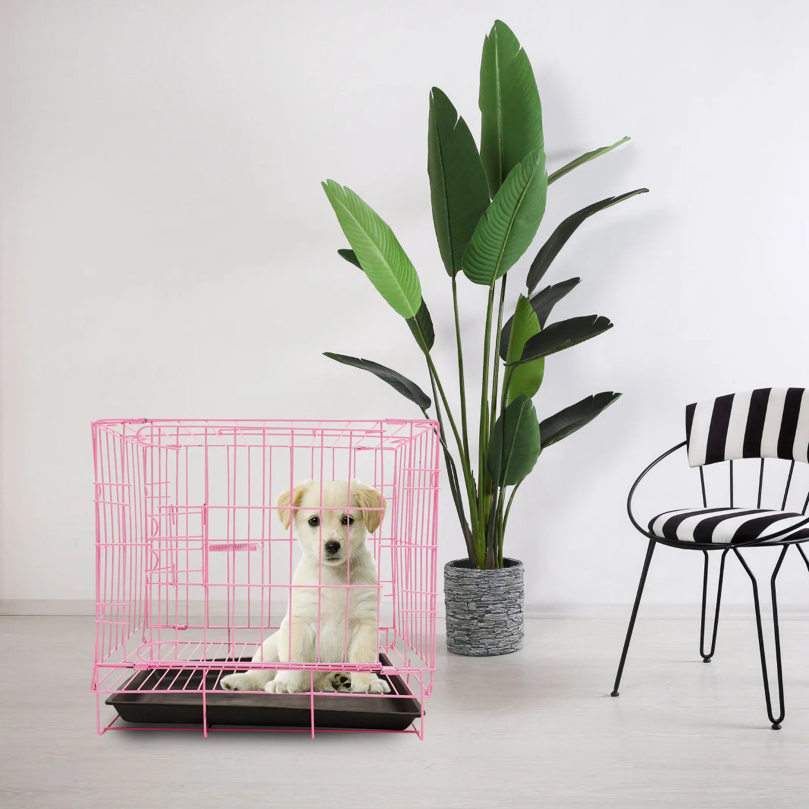 Dog Folding Cage Durable Steel Small Animal Carrier Indoor Crates Foldable Playpen Portable Kennel Pet Supplies