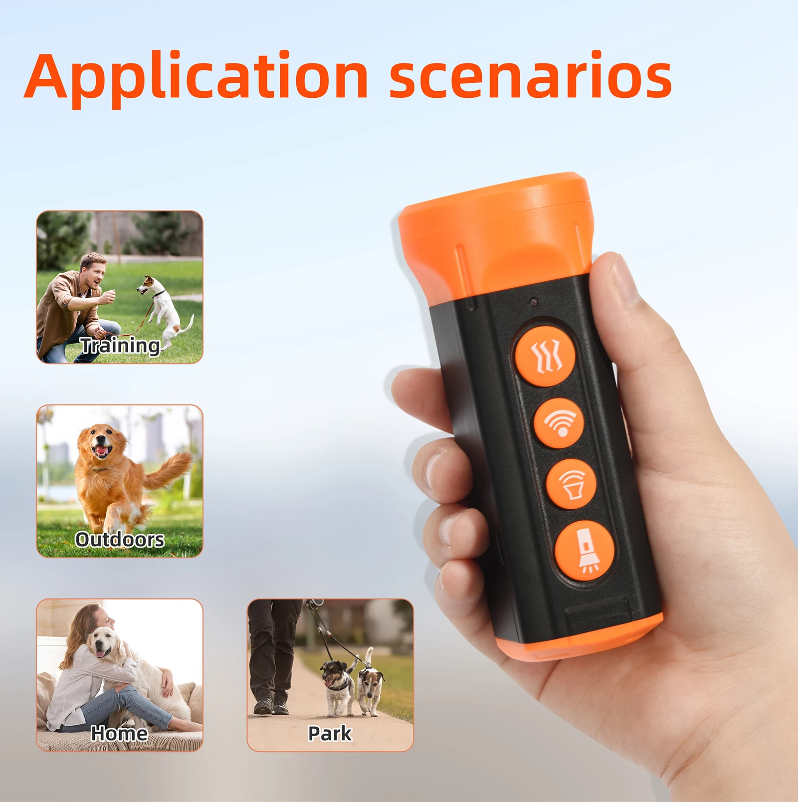 Dog Repeller Training Device Ultrasonic Handheld Anti-barking Deterrent Device Dog Training Device Repel Animals Pets Trainer