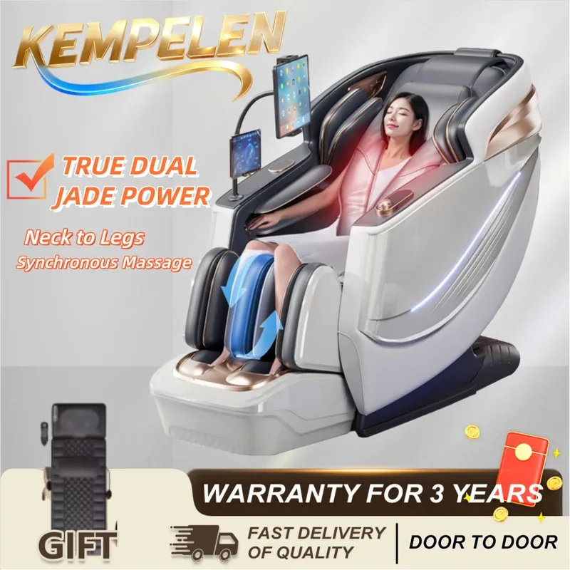 Dual Jade 6D Massage Chair with Extended SL Rail, 360 ° Leg Massager with Intelligent Voice Control with AI