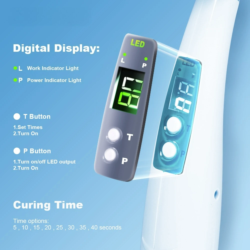 ELIJAH Dental 5W Powerful LED Curing Light 360° Rotating Light Adjustable Time Photopolymerizer Resin Lamp Dentistry Equipment