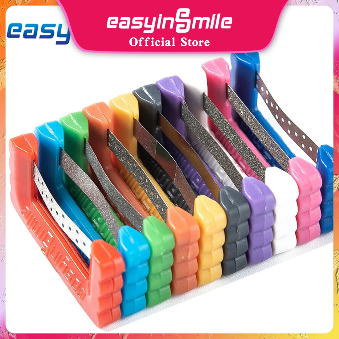 Easyinsmile 10Pcs Dental Orthodontic Quick Strips Serrated IPR Interproximal Enamel Reduction Polishing Saws Files Reuse