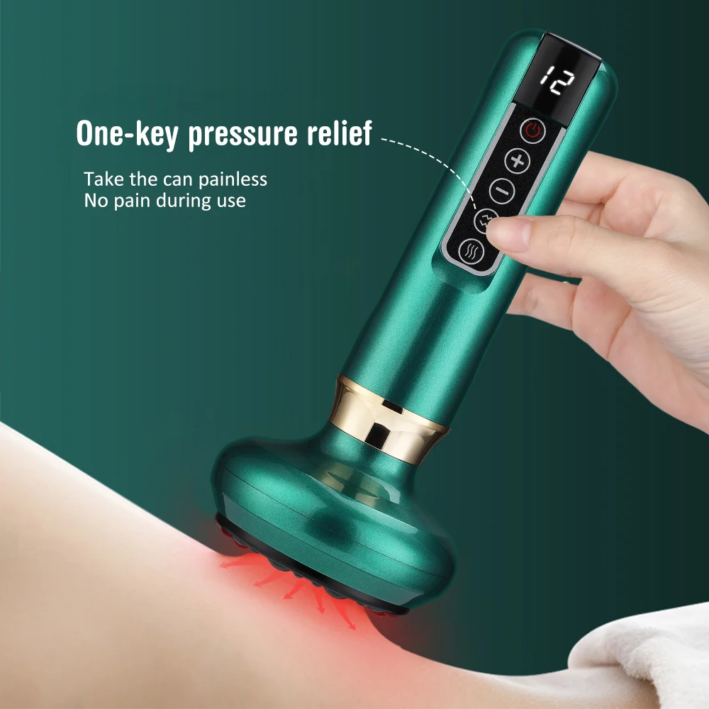 Electric Cupping Device 12 Levels Vacuum Cupping Cans USB Rechargeable Scraping Cupping Cans Suction Massage Apparatus