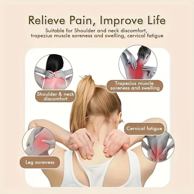 Electric Neck Shoulder Massager Wireless Trapezius Muscles Back Massage Pillow Cervical Back Massage Shawl for Parents Gifts