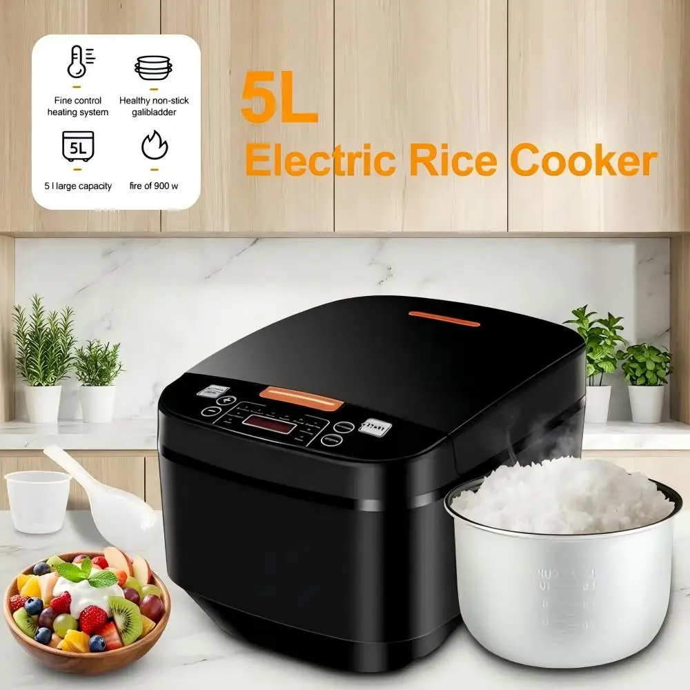 Electric Rice Cooker 5L Smart Household Multi-Cooker Heat Preservation Stewing Rice Cooker Fine Cook Quick Boiling Rice Cooker