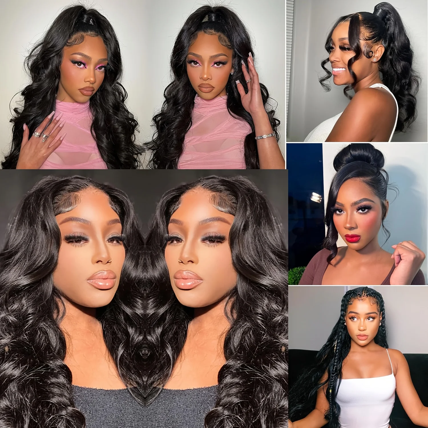 Elegant 360 Full Lace Human Hair Body Wave Wig with Breathable Net HD Lace Frontal Wig for Women Fast Delivery 200% Density