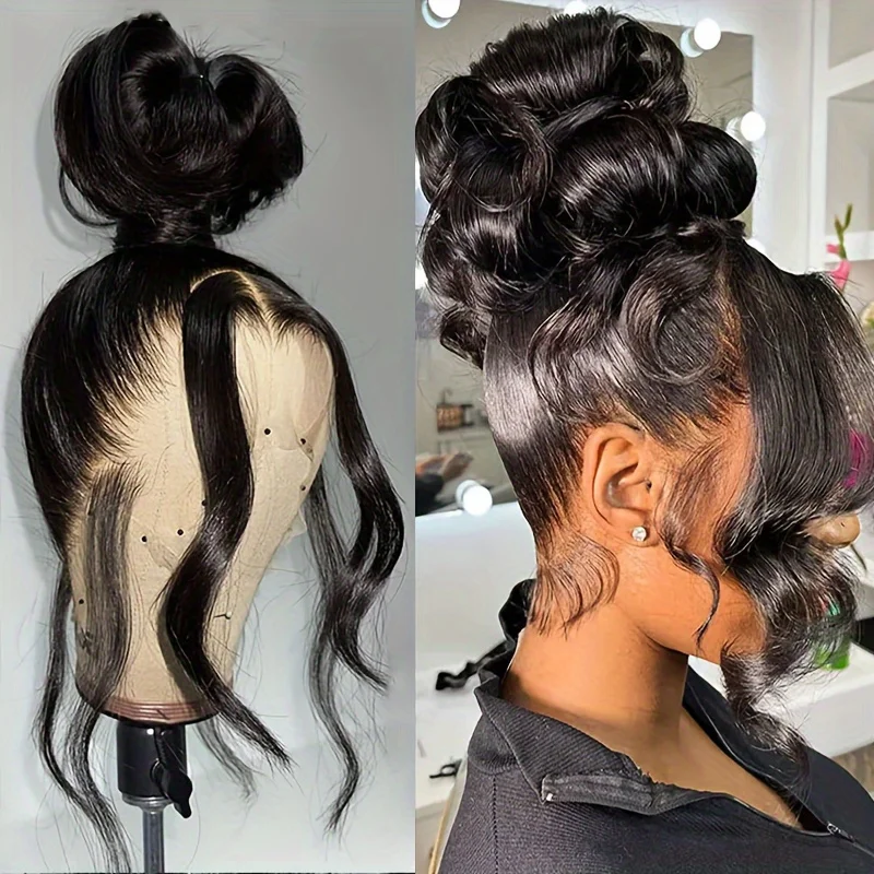 Elegant 360 Full Lace Human Hair Body Wave Wig with Breathable Net HD Lace Frontal Wig for Women Fast Delivery 200% Density