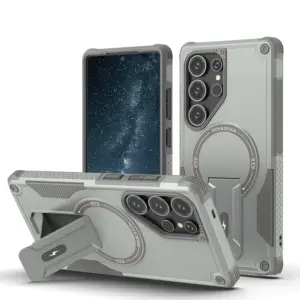 Fold Stand Holder Magnetic Armor Case For Samsung S26 S25 Ultra S24 Plus A26 A16 A56 Wireless Charging Bracket Shockproof Cover