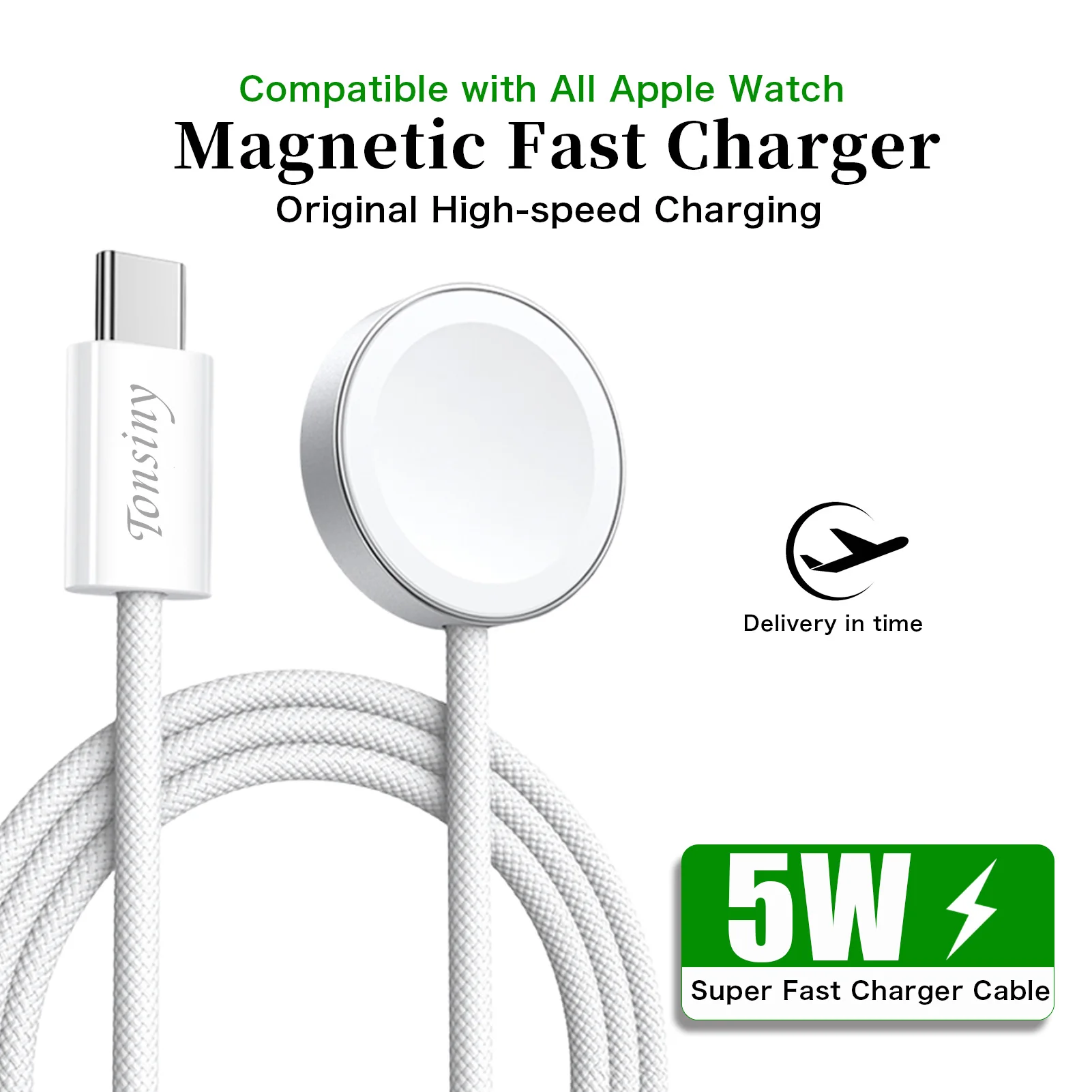 For Apple watch charger Magnetic Wireless Fast Charger for iWatch series 11 10 9 8 7 SE 6 5 4 Ultra 3 2 USB C charger Cable dock