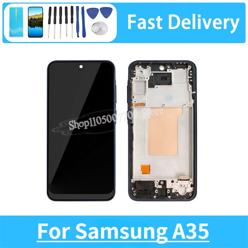 For Samsung Galaxy A35 5G LCD Display Touch Screen Digitizer Assembly Replacement Parts With Frame TFT