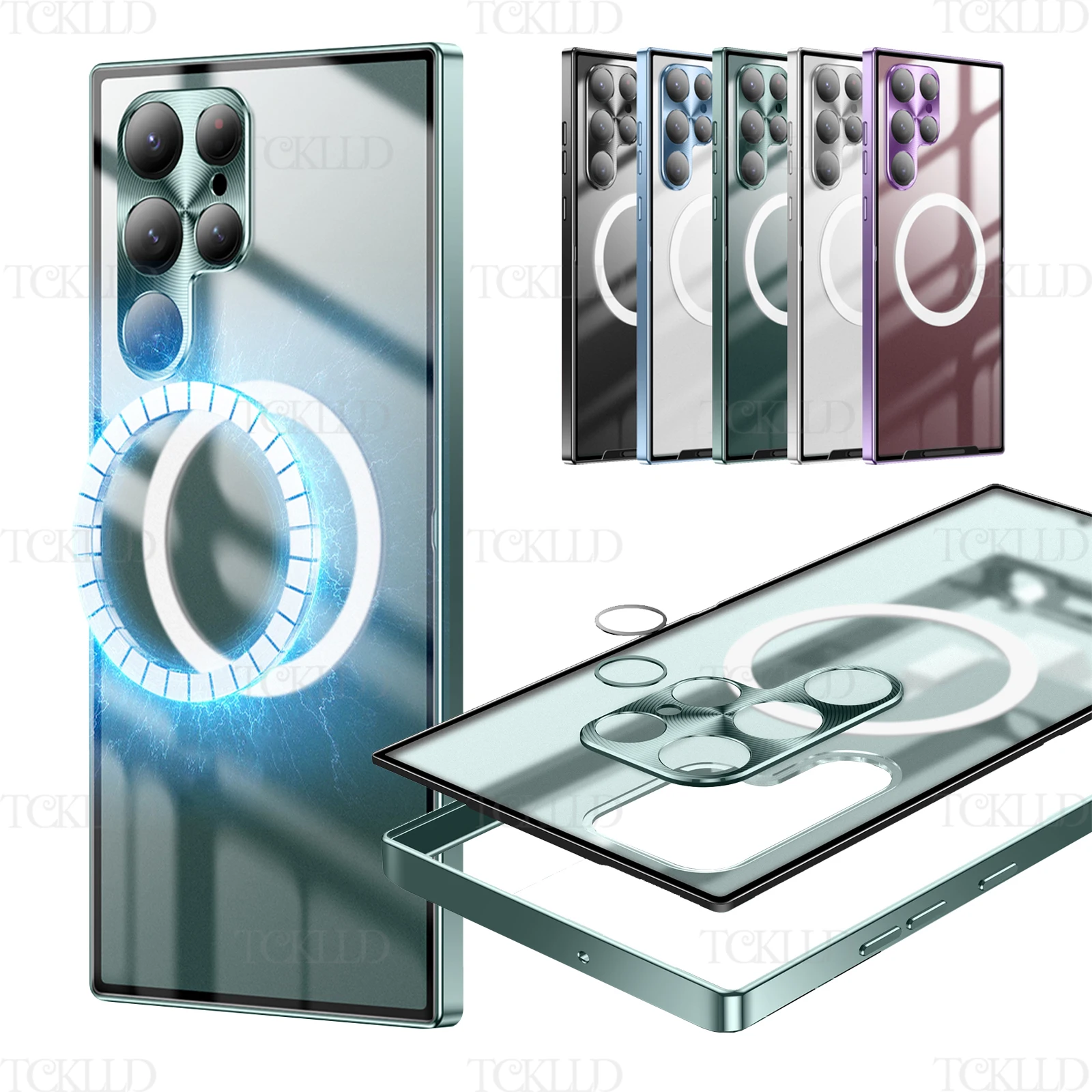 For Samsung Galaxy S25 Ultra Plus Luxury Metal Bezel Drop Resistant Back Cover Aluminum Alloy Frame Translucent Matte Back Coque