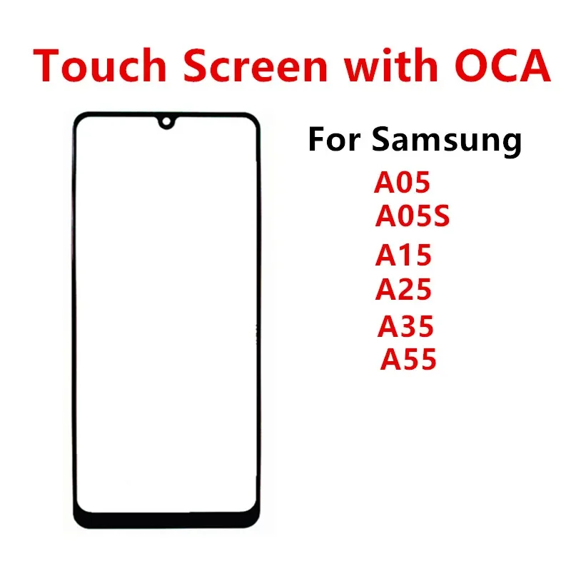 Front Glass For Samsung Galaxy A05 A05S A15 A25 A35 A55 5G Touch Screen Outer Panel LCD Display Repair Replace Parts + OCA
