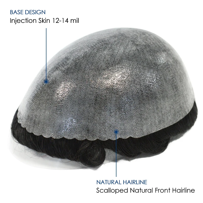 Gloryhair-Natural and Realistic Hair Prosthesis Male Toupee Wig 130% Density Hair Pieces Indian Human Men's Capillary Prosthesis