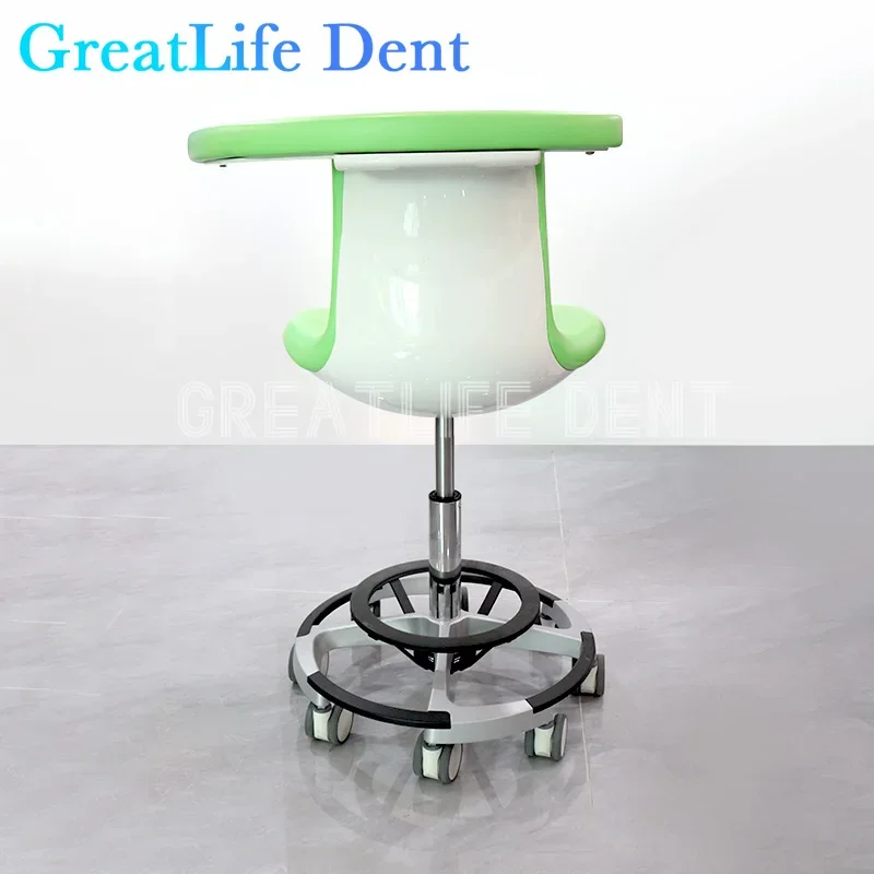 GreatLife Dent Dental Medical Ergonomic Pu Leather Seat Dentist Hospital Nurse Automatic foot pedal lifting Swivel Doctor Chair
