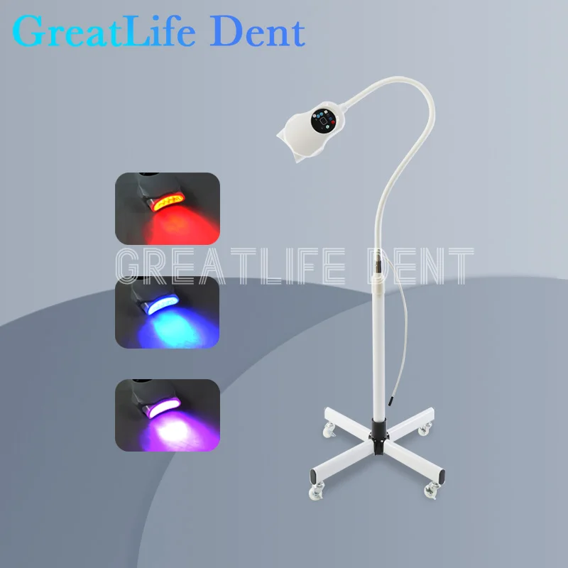GreatLife Mobile Dental Teeth Whitening Machine 10 Lights LED Cold Blue Red Purple Lights Tooth Bleaching Light