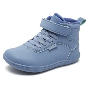 HOBIBEAR Kids Winter Barefoot Shoes Little/Big/Kid Wide Toe Box Warm Faux Fur Lined Ankle Hook-Loop Sneakers