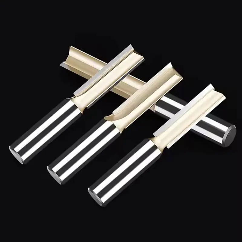 HUHAO Straight Router Bit 1/2 1/4 Shank Wood Milling Cutter 2 Flute Trimming Slotting Cutter Woodworking Tool Carbide End Mill
