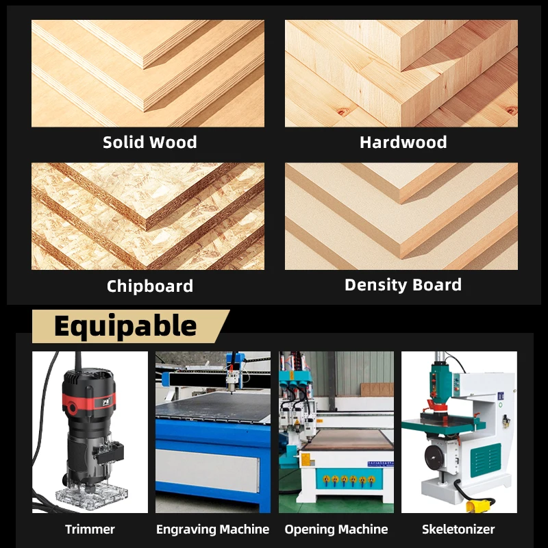 HUHAO Straight Router Bit 1/2 1/4 Shank Wood Milling Cutter 2 Flute Trimming Slotting Cutter Woodworking Tool Carbide End Mill