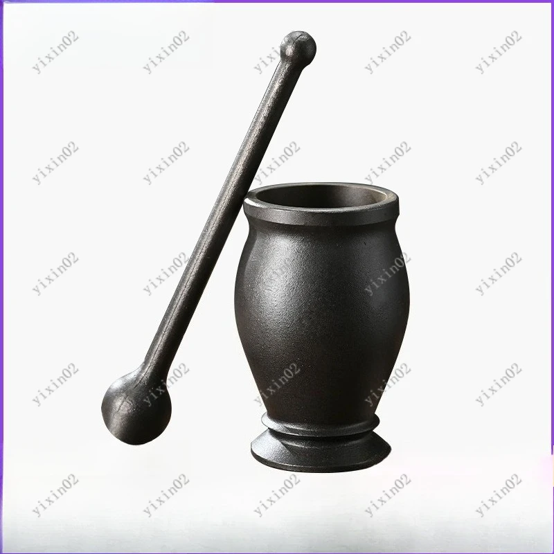 Heavy Duty Cast Iron Mortar Pestle Garlic Crusher Herb Grinder for Kitchen Use