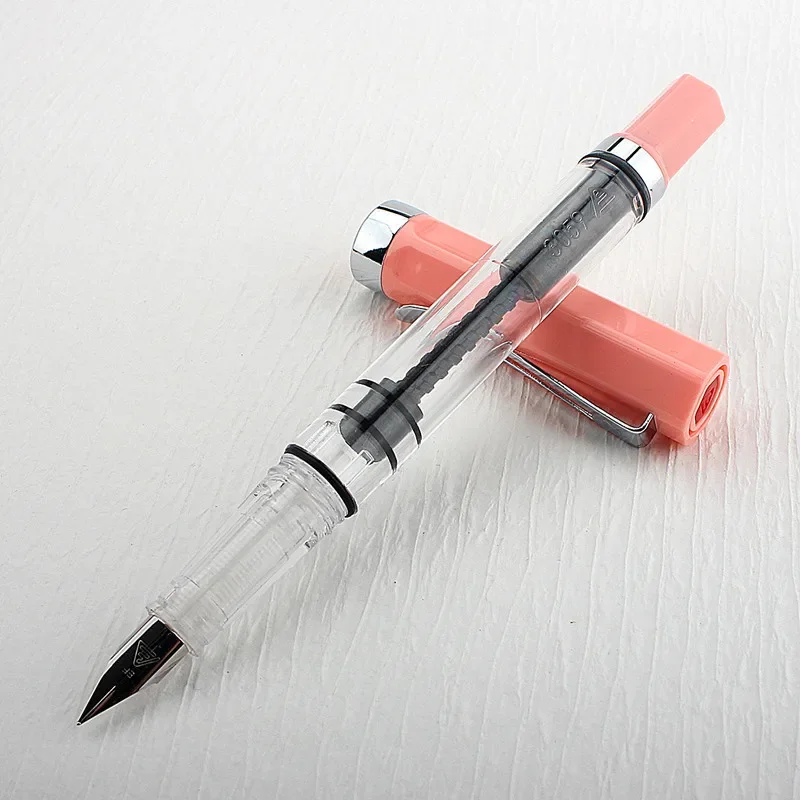 High Quality 3059 Piston Fountain Pen Resin Transparent Ink Pen EF/F Nib 0.38/0.5mm Fountain Pen Business Gif