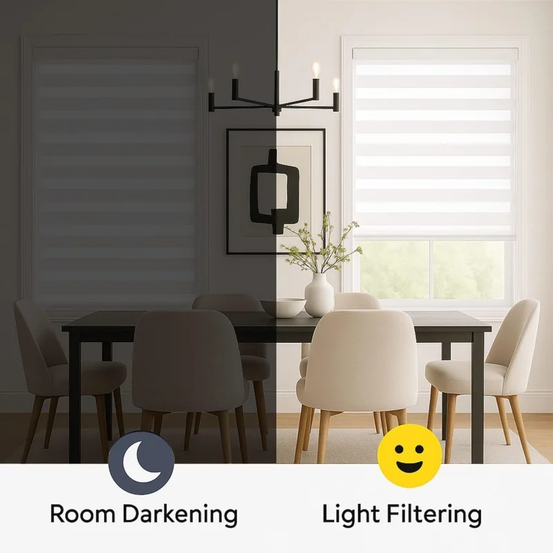 High quality professional customized waterproof manual spring control double layers day and night zebra blinds for window