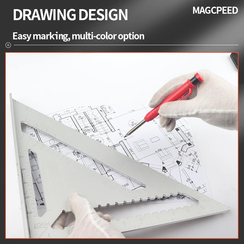 Hot 2.8mm Marking Mechanical Pencil Solid Carpenter Scriber Carpenter Scriber with Sharpener for Woodworking Drawing Stationery