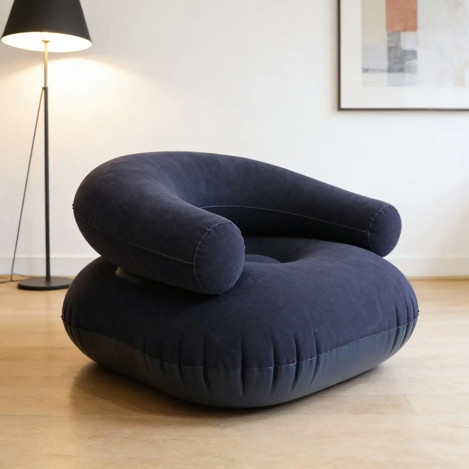 Inflatable Chairs Flocked Lounger Seat Blow Up Chairs for Movie Night for Outdoor Beach Pool Stadium Travel Living Room Bedroom