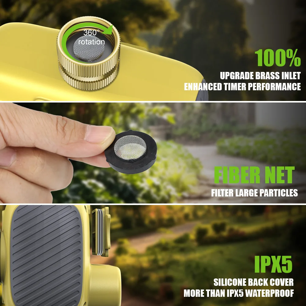 Insoma 3-Outlet Automatic Water Timer Garden Irrigation Watering System Independent Control Sprinkler Programmer Tools