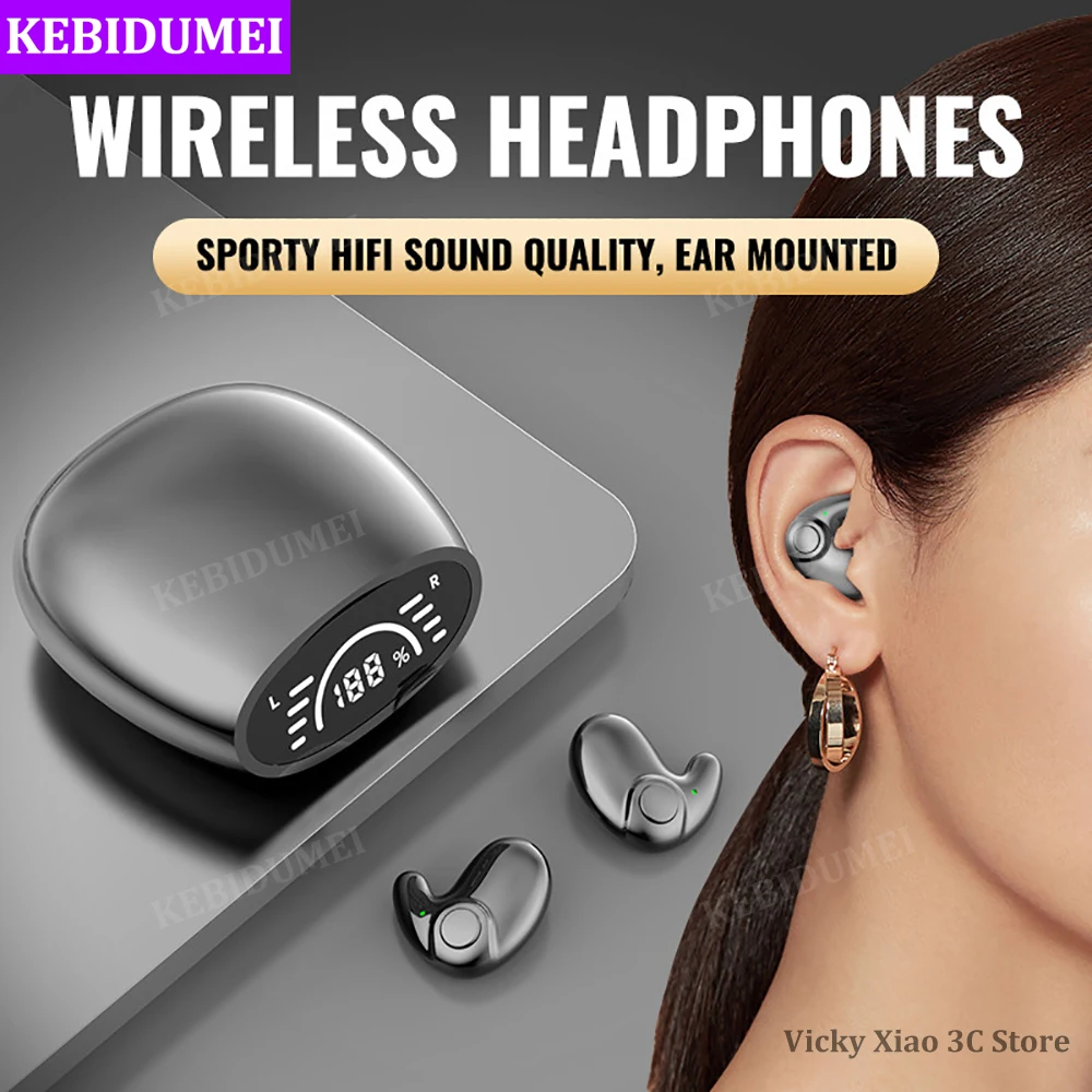 Invisible Earbuds Sleep Headphones Bluetooth 5.3 Noise Reduction Earbuds TWS Wireless Headsets Sport Stereo Earphones for Phone