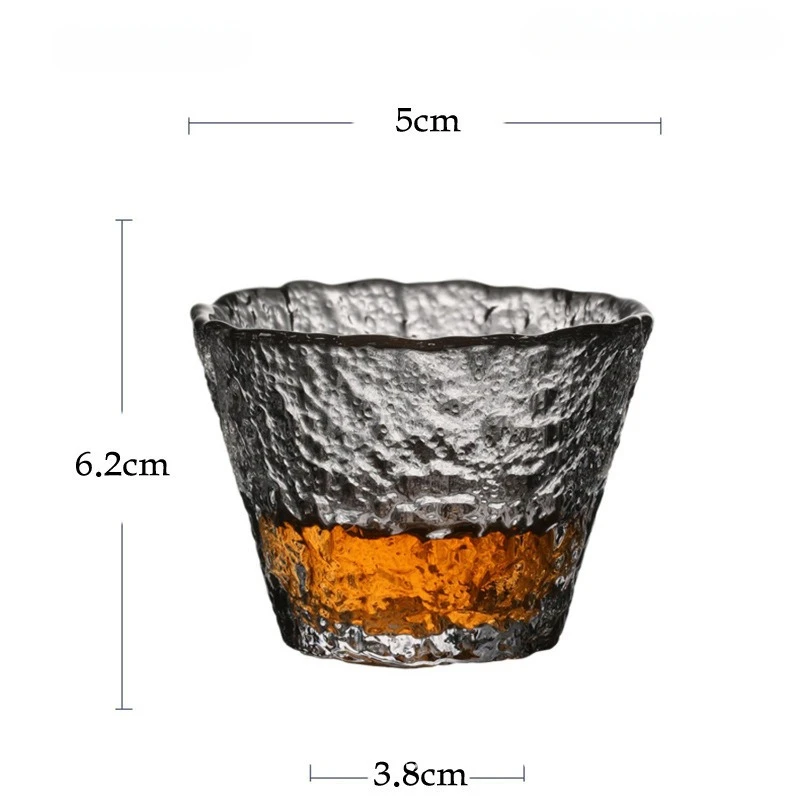 Japanese Gold Hammered Glass Ins Style Kung Fu Tea Gold Rimmed Sake Cup Master Tea Bowl Tea Set Home Kitchenware