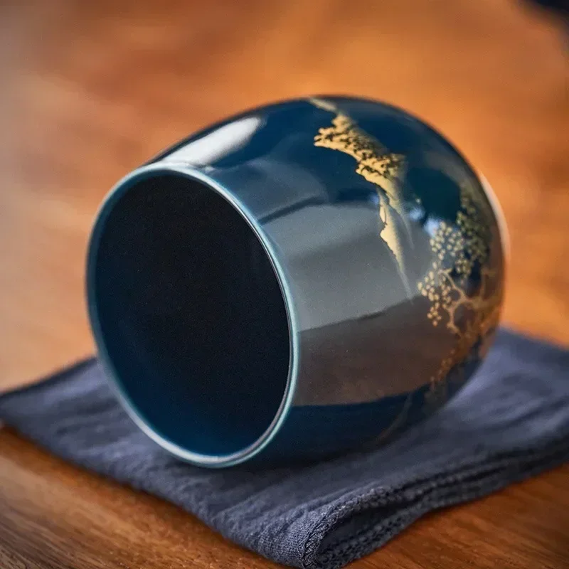 Japanese-style Simple Master Mug Ceramic Tea Bowl Cup Household Jilan Simple Ceramic Large Teacup Tea Set for A Single Cup