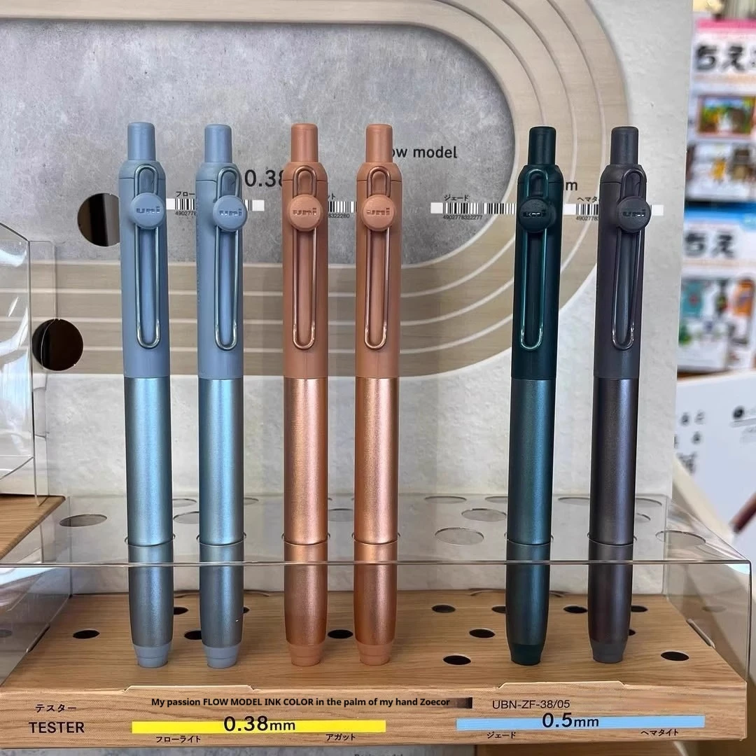 Japanese uni-ball ZENTO Gel Ink Pen Limited Flow Model Metal Push Ultra-Smooth Writing 0.38/0.5mm Signing for Students Business